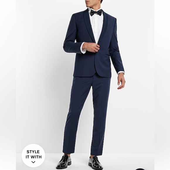 [Express] NWT Slim Navy Performance Stretch
Wool-Blend Tuxedo Pant - Picture 3 of 6